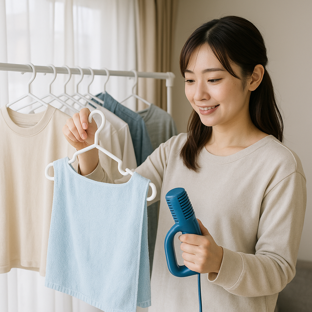 部屋干しで早く乾く干し方＆便利アイテム